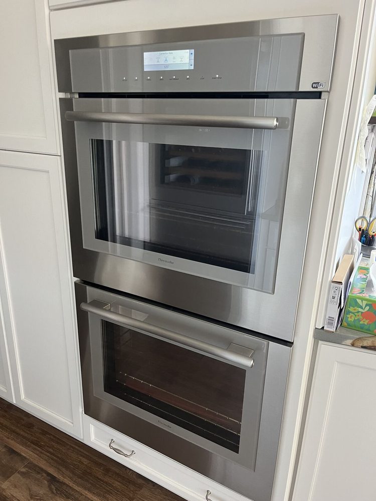 Built-in double wall oven during a service call