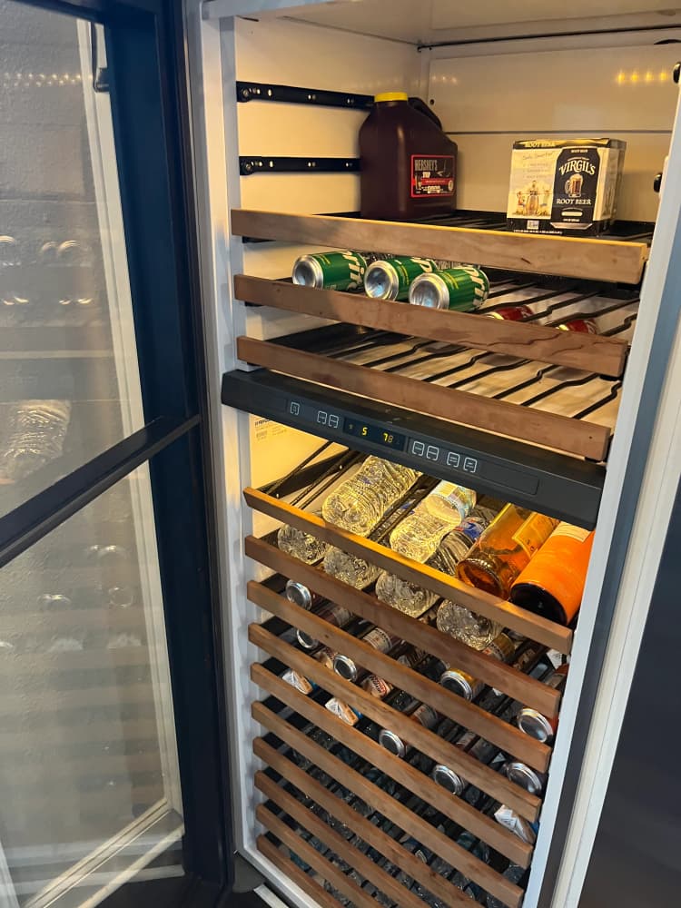 Sub-Zero under-counter beverage and wine unit back at temperature after repair on Bayshore Blvd, South Tampa, FL 33606