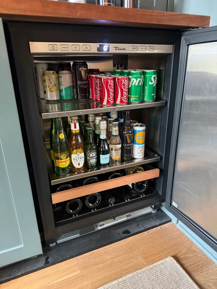 True under-counter beverage centre packed with product during a South Tampa service call